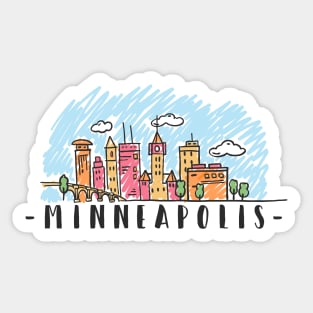 Minneapolis USA Skyline Sticker